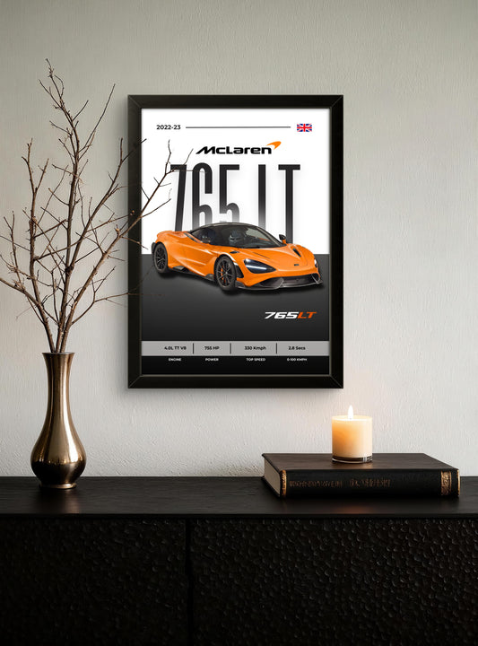 Orange McLaren 765 LT - Car Photo Frame