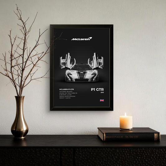 Black Mclaren P1 GTR - Car Photo Frame - Art Drift