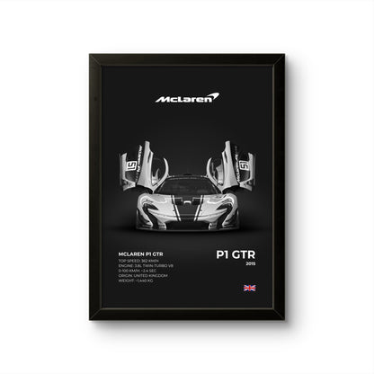 Black Mclaren P1 GTR - Car Photo Frame - Art Drift