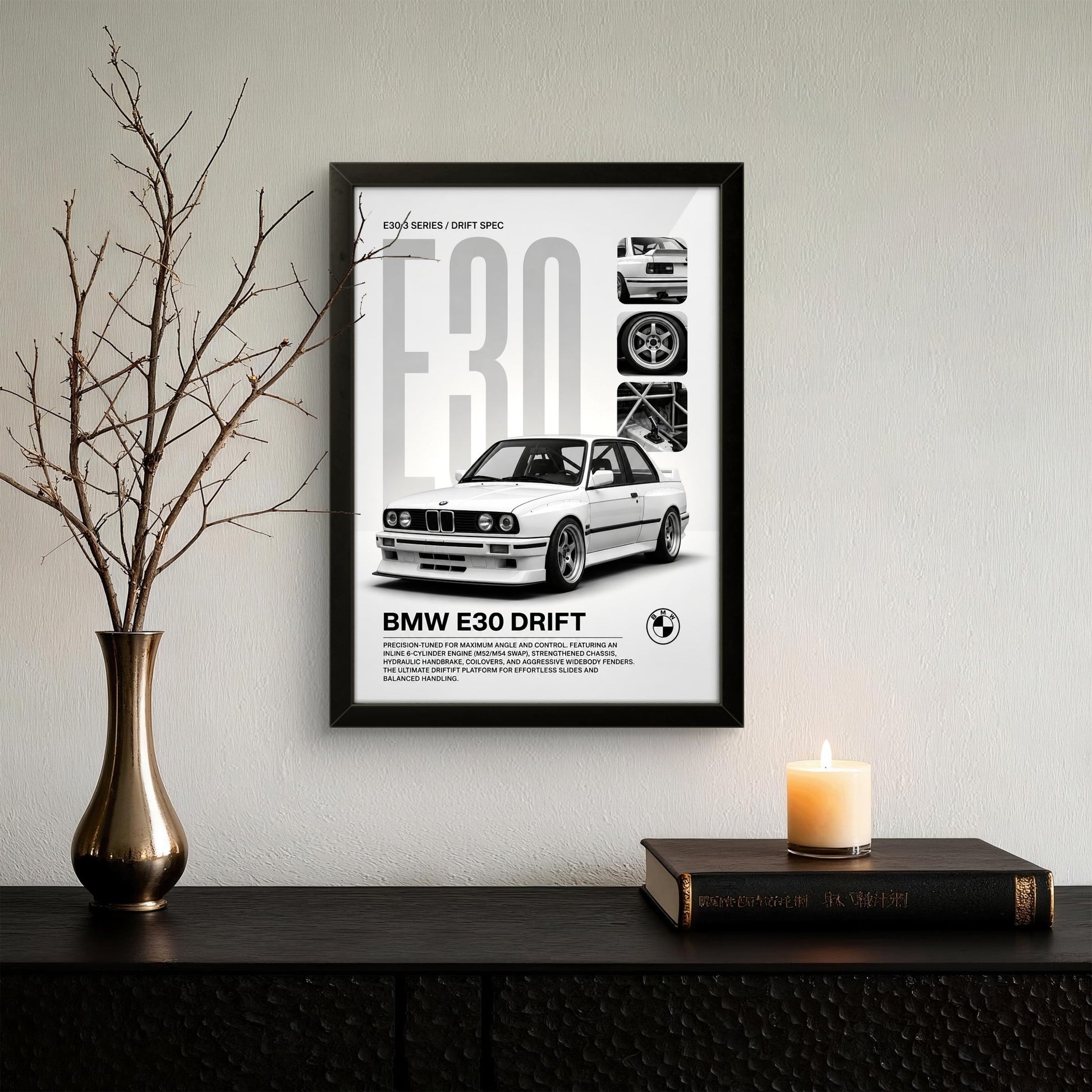 BMW E30 - Car Photo Frame - Art Drift