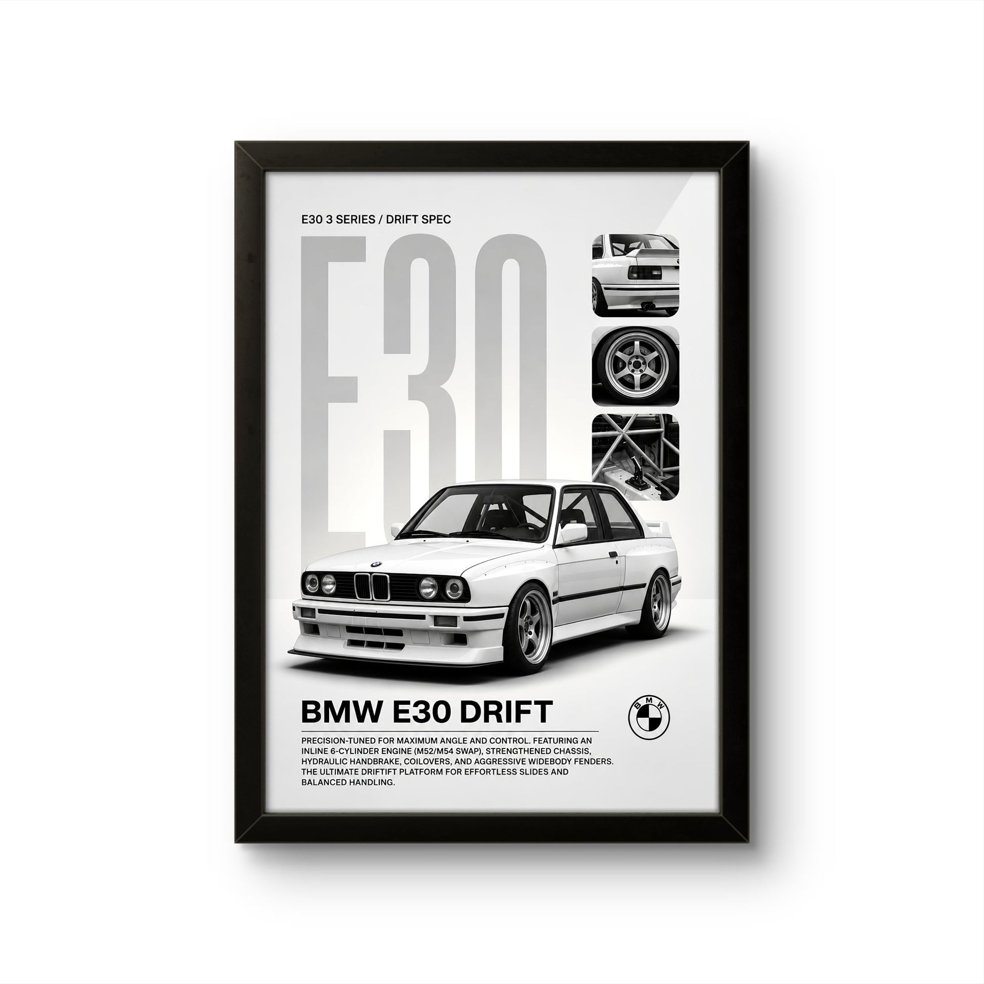 BMW E30 - Car Photo Frame - Art Drift