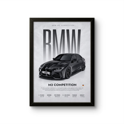 BMW M3 Competition - Car Photo Frame - Art Drift