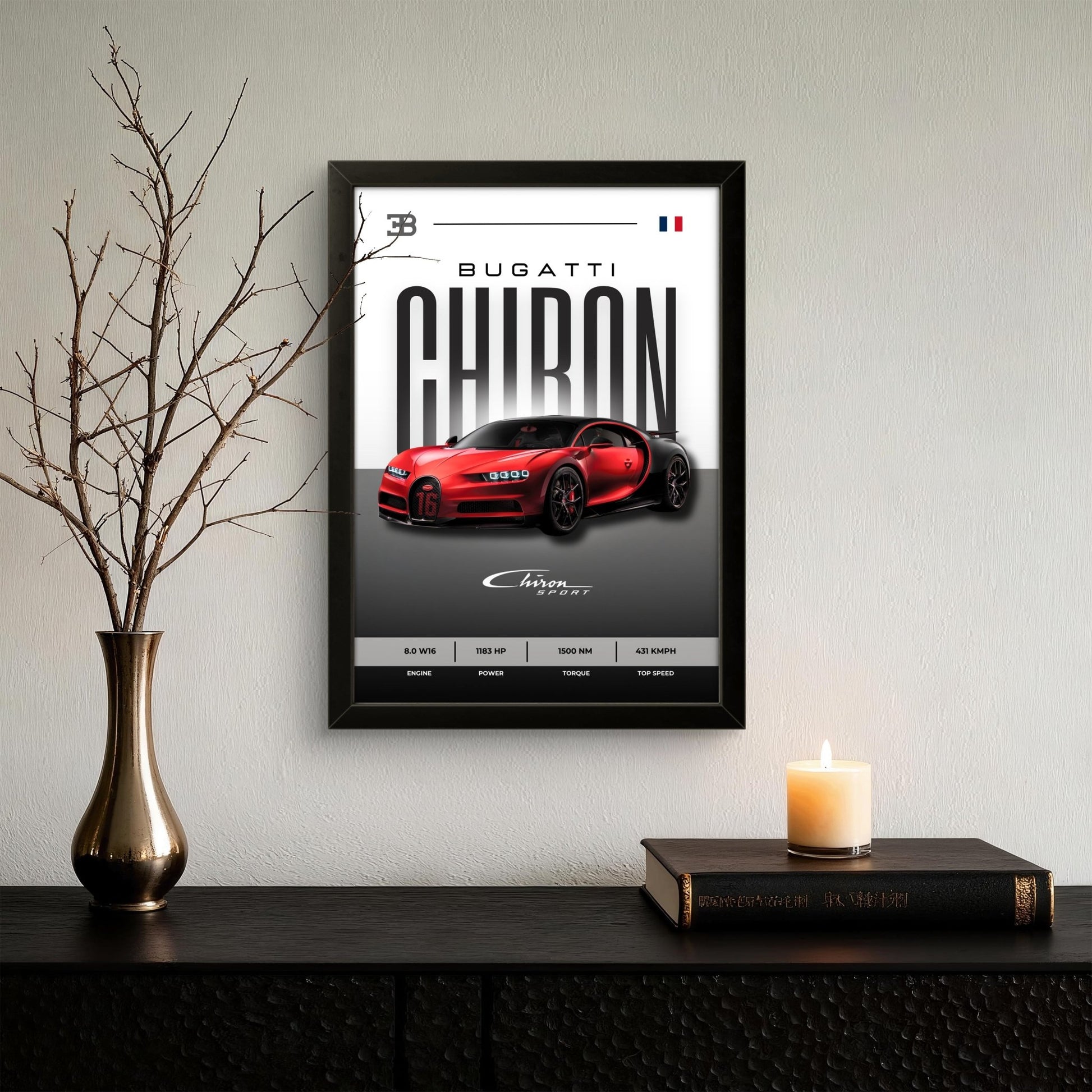 Bugatti Chiron - Car Photo Frame - Art Drift