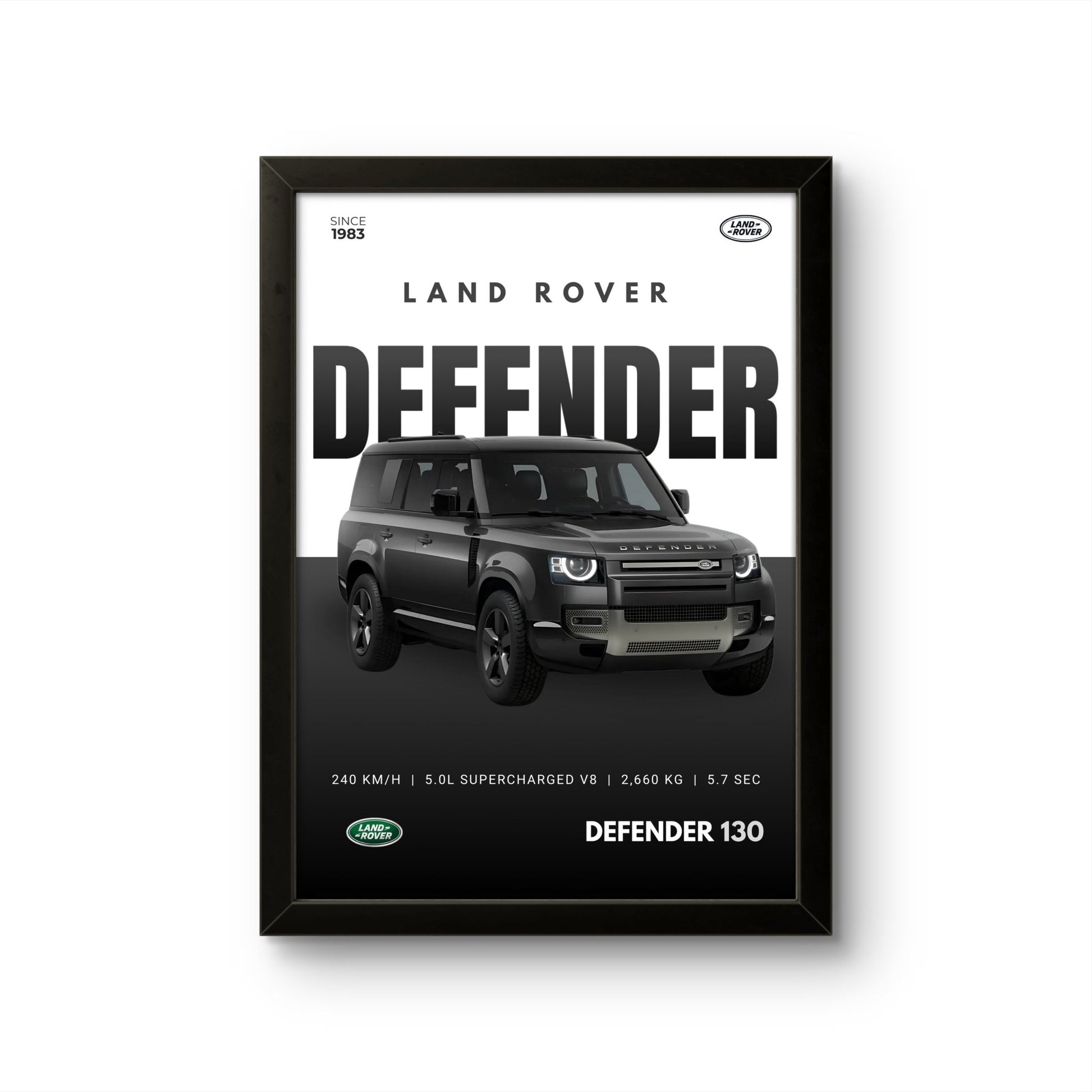 DEFENDER 130 Black - Car Photo Frame - Art Drift