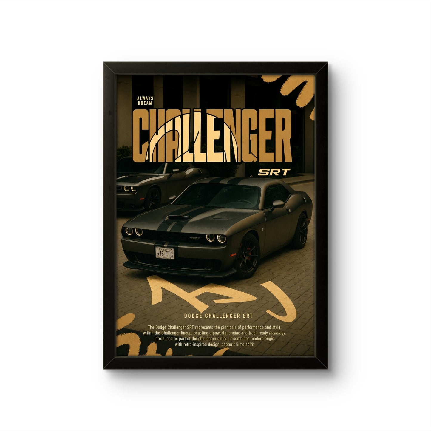 Dodge Challenger SRT - Car Photo Frame - Art Drift