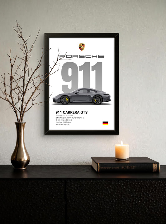 Porsche 911 Grey - Car Photo Frame