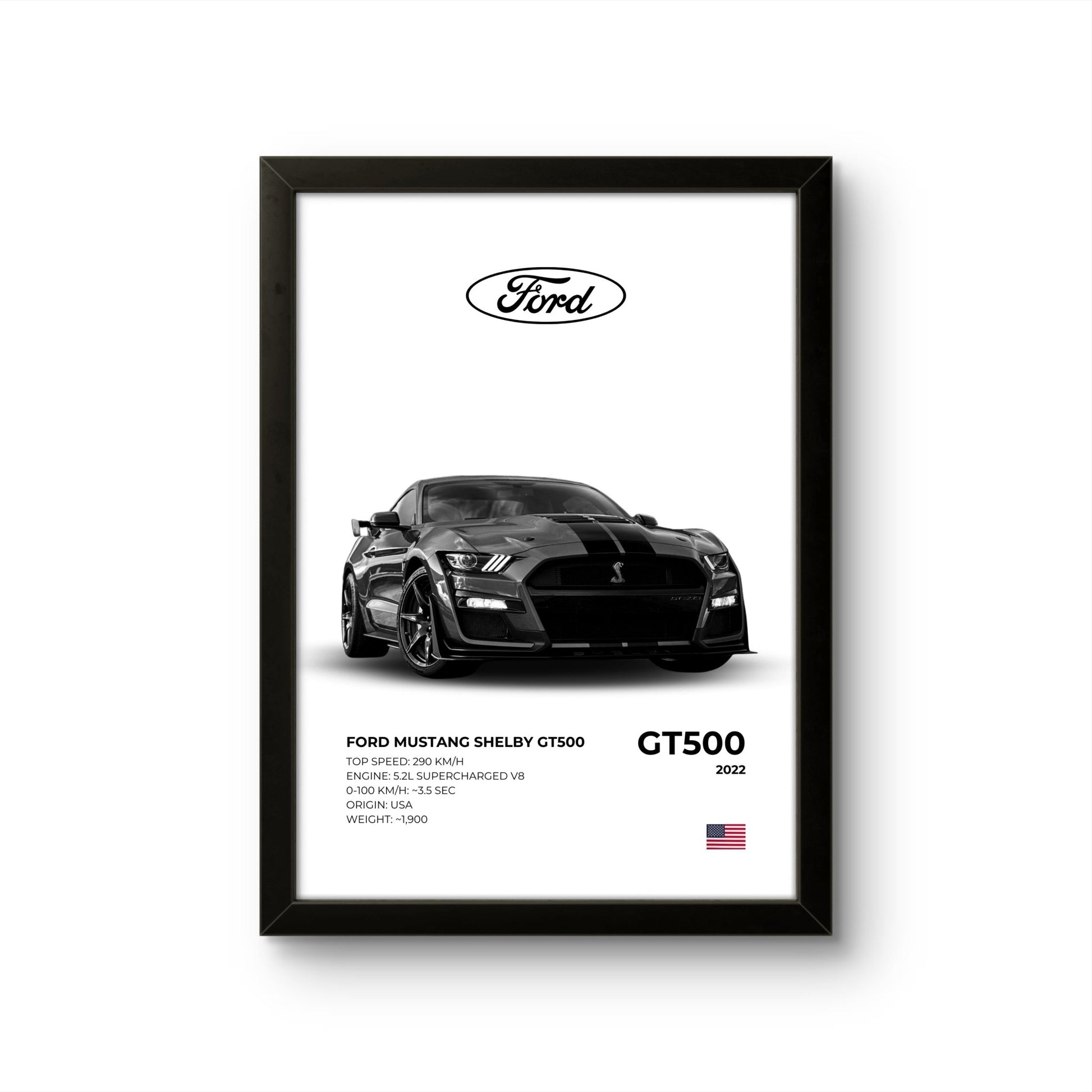 Ford Mustang GT500 - Car Photo Frame - Art Drift