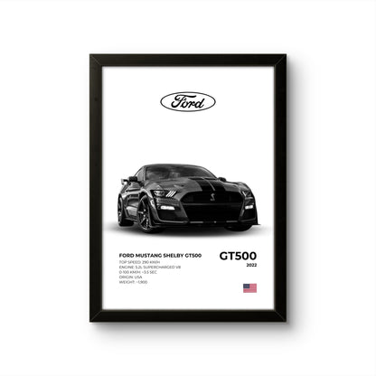 Ford Mustang GT500 - Car Photo Frame - Art Drift