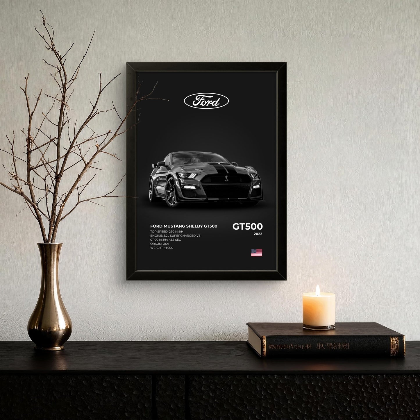 Ford Mustang Shelby GT500 - Car Photo Frame - Art Drift