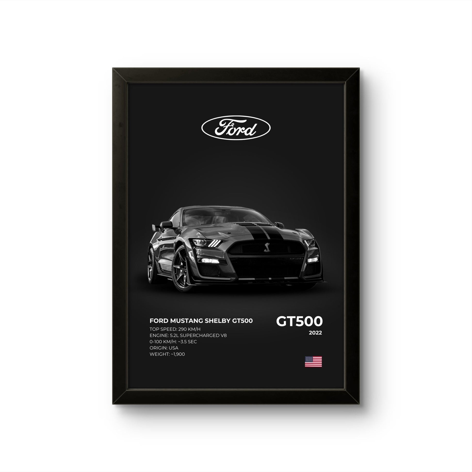Ford Mustang Shelby GT500 - Car Photo Frame - Art Drift