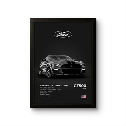 Ford Mustang Shelby GT500 - Car Photo Frame - Art Drift