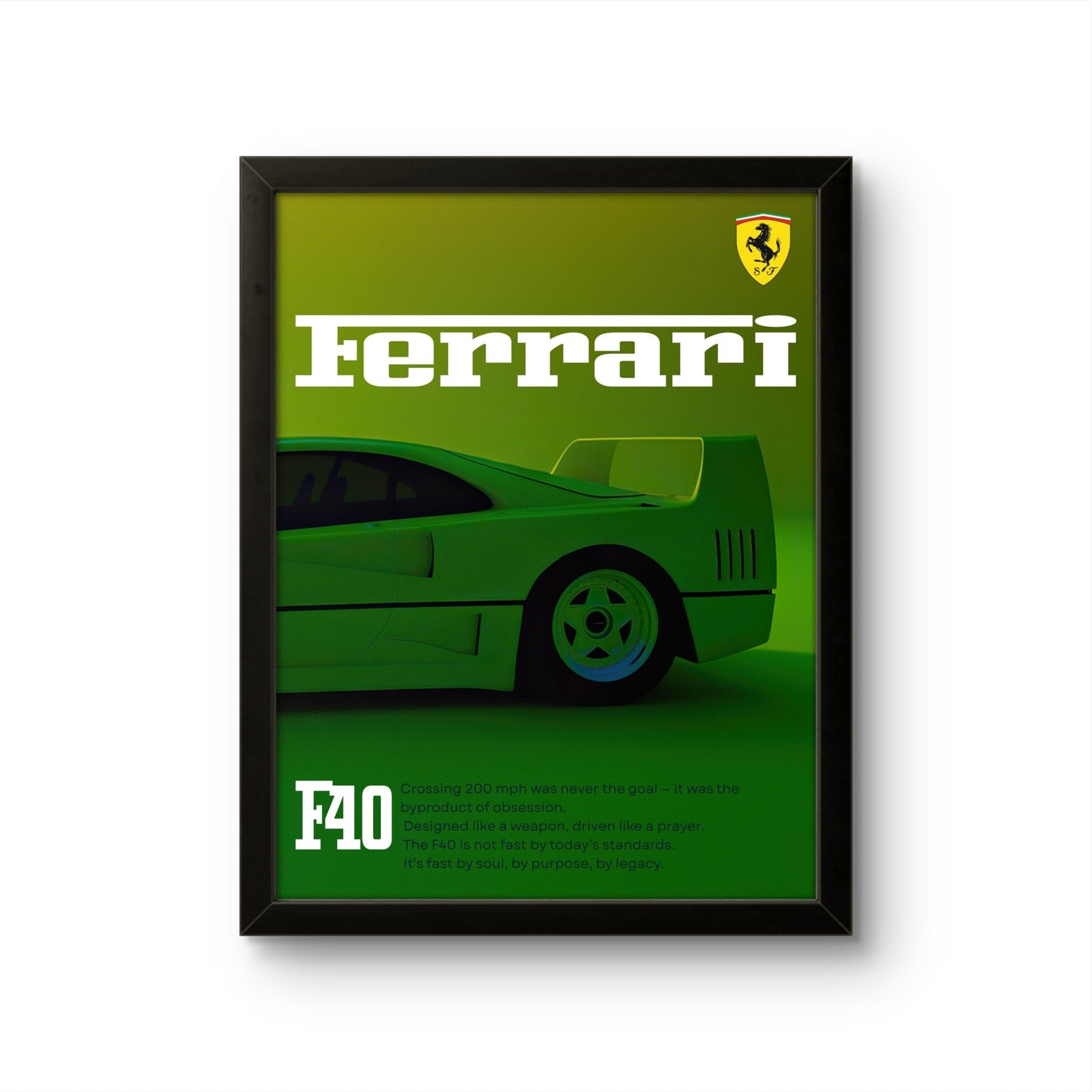Green Ferrari - Car Photo Frame - Art Drift