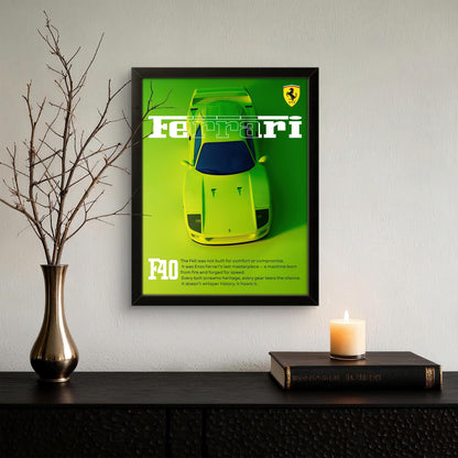 Green Ferrari F40 - Car Photo Frame - Art Drift