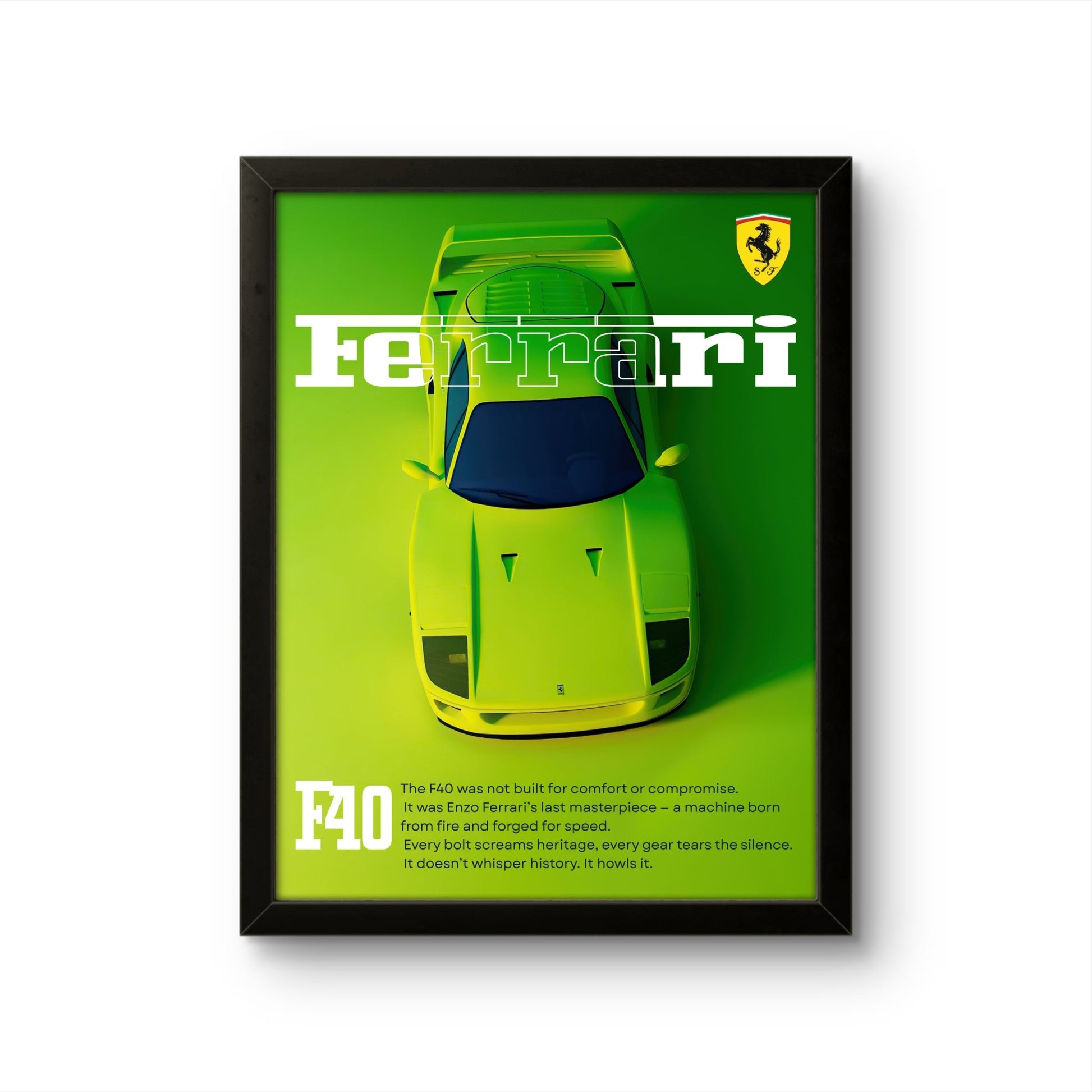 Green Ferrari F40 - Car Photo Frame - Art Drift
