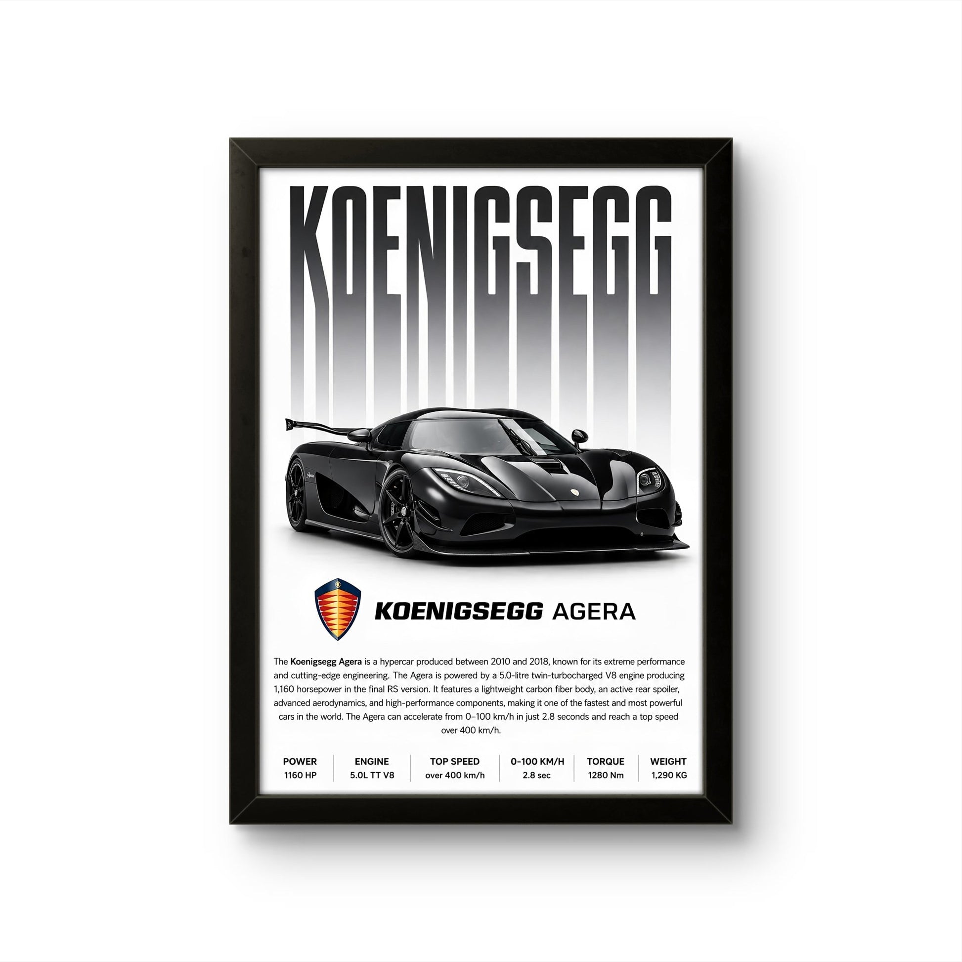 Koenigsegg Agera - Car Photo Frame - Art Drift