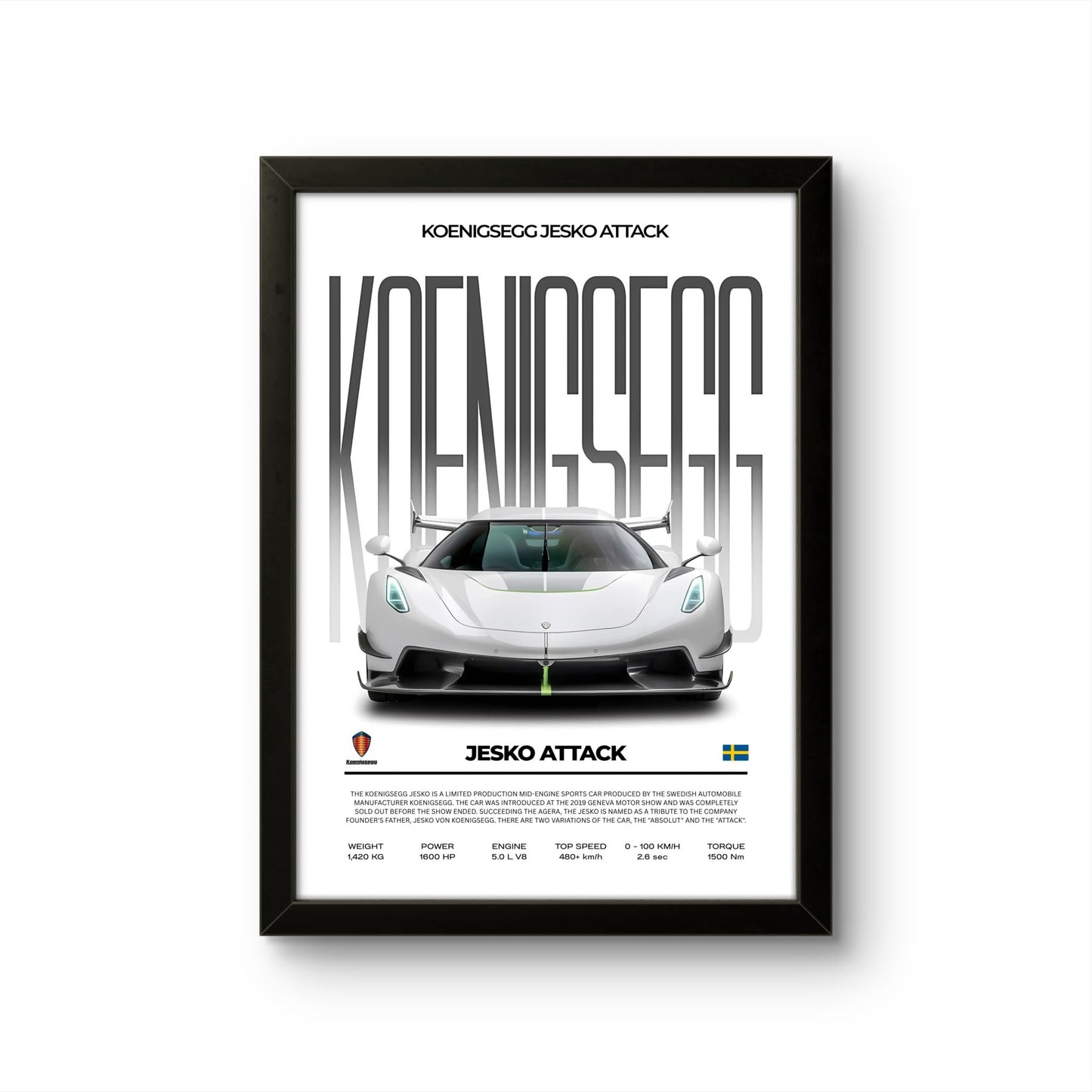 KOENIGSEGG JESKO ATTACK - Car Photo Frame - Art Drift