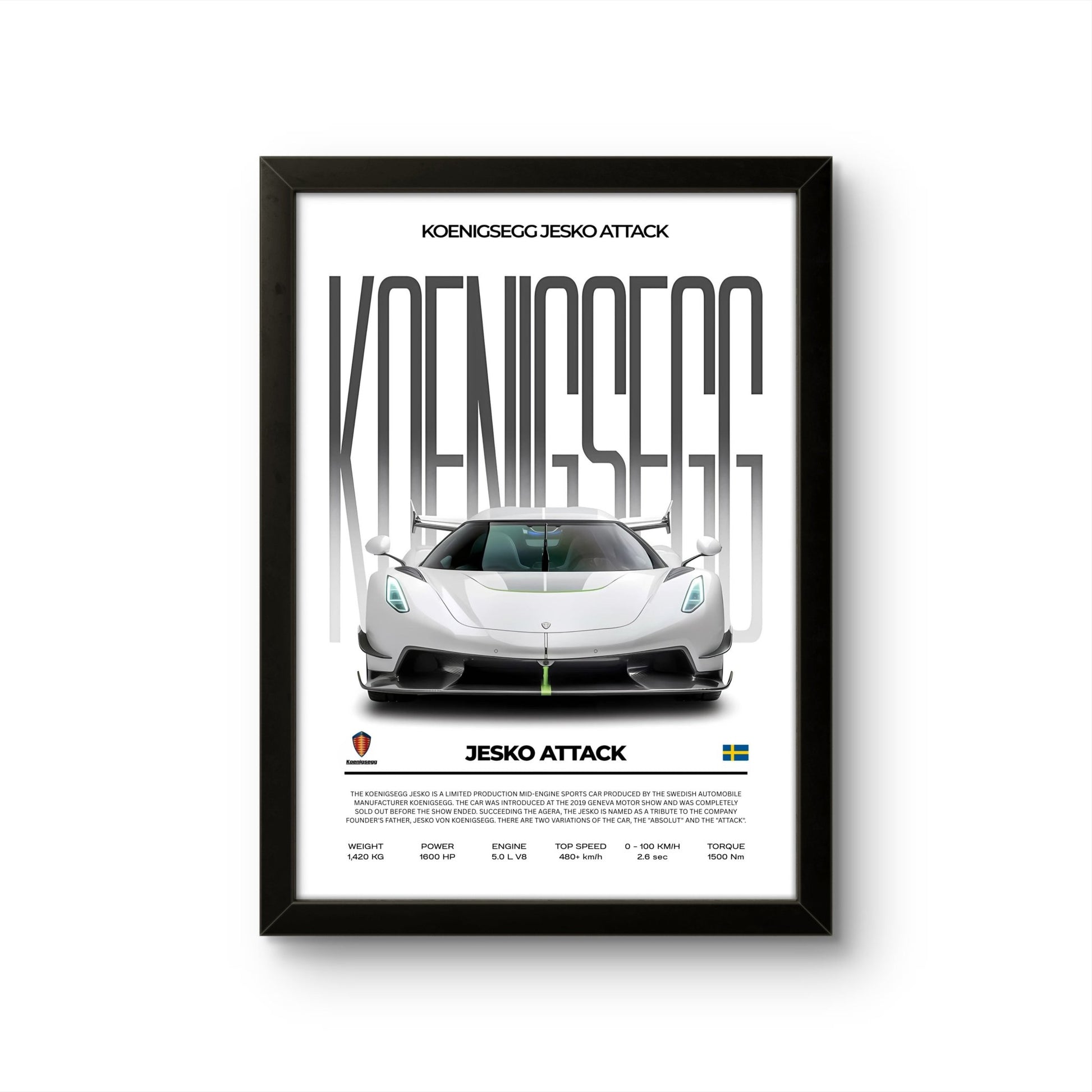 KOENIGSEGG JESKO ATTACK - Car Photo Frame - Art Drift