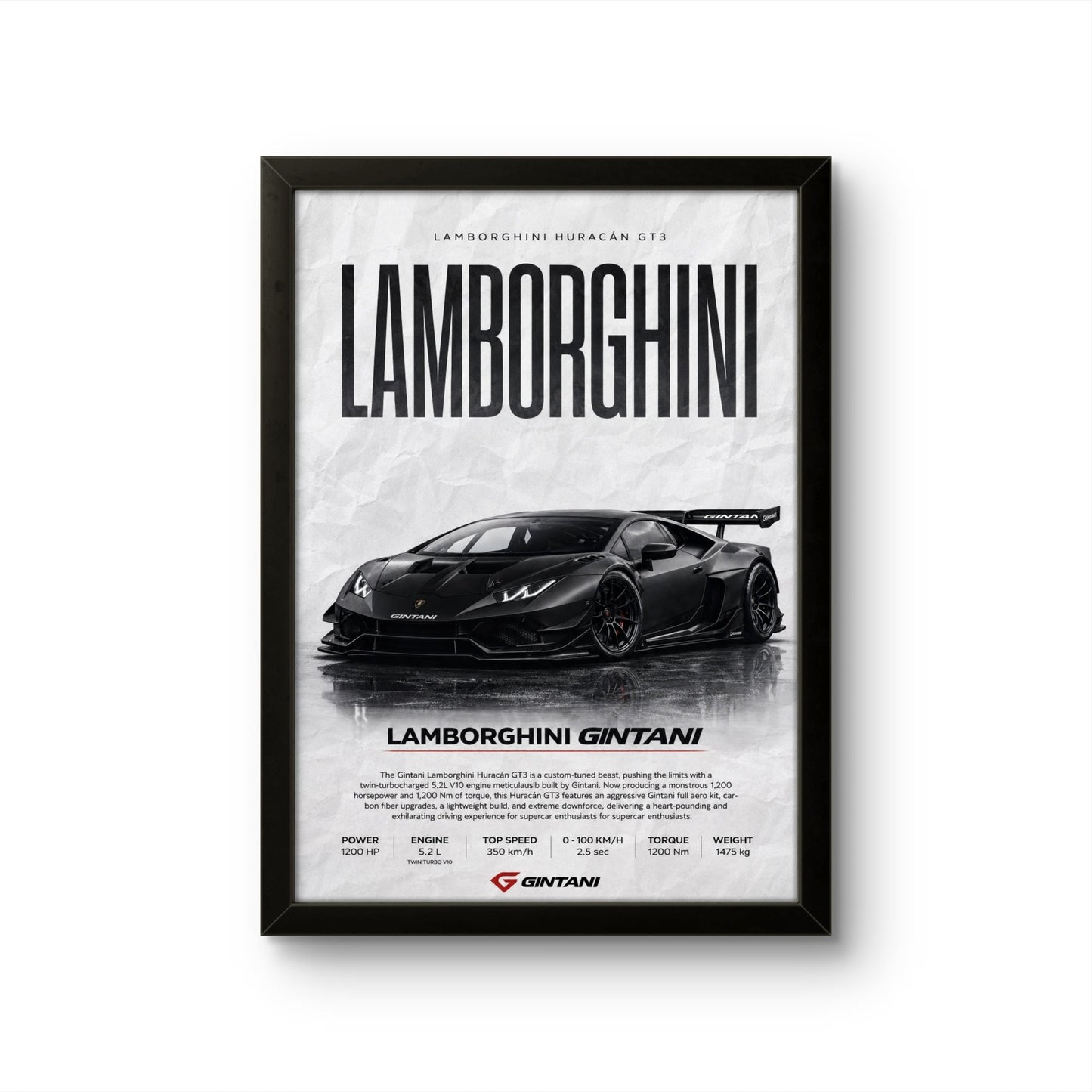 Lamborghini Huracan - Car Photo Frame - Art Drift