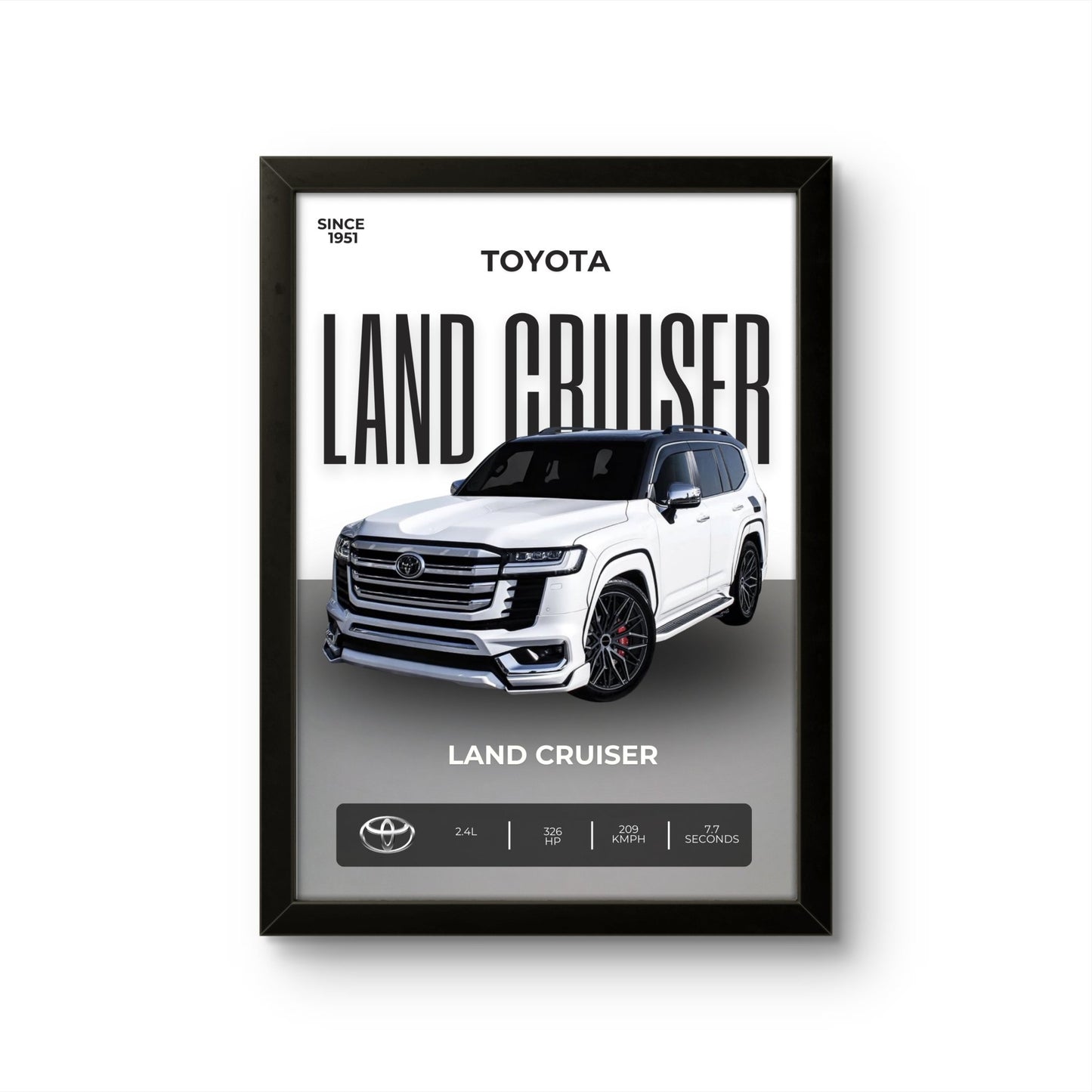 Land Cruiser White - Car Photo Frame - Art Drift