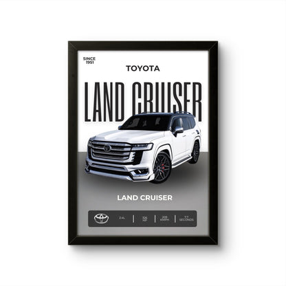 Land Cruiser White - Car Photo Frame - Art Drift