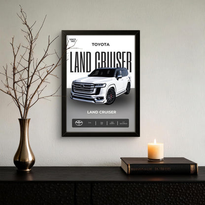 Land Cruiser White - Car Photo Frame - Art Drift