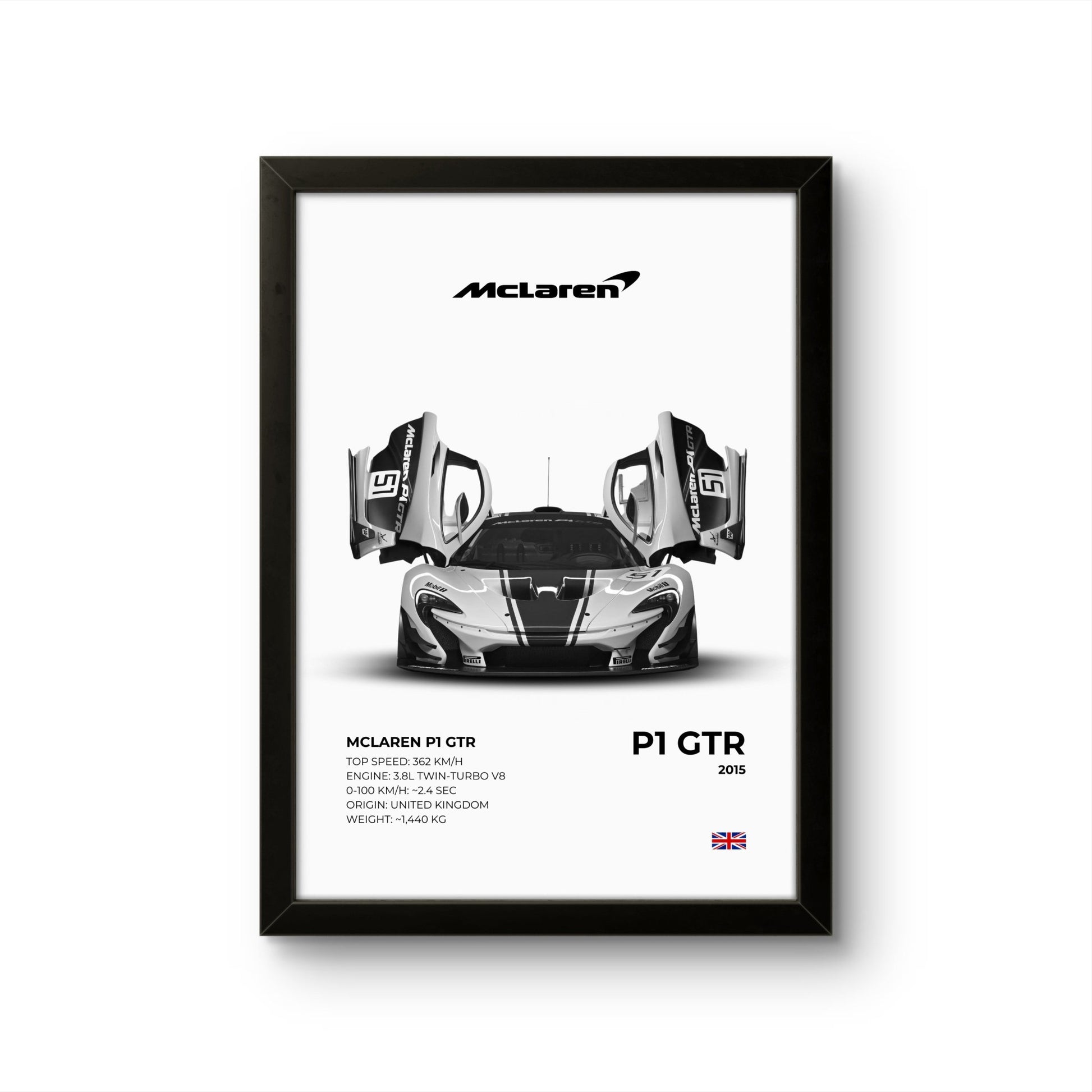 McLaren P1 GTR - Car Photo Frame - Art Drift