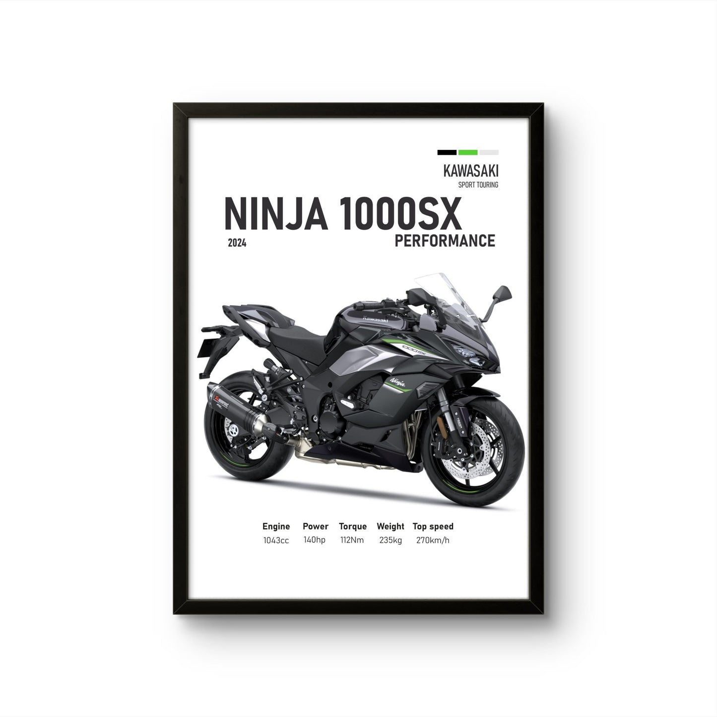 Ninja 1000SX - Black - Bike Photo Frame - Art Drift