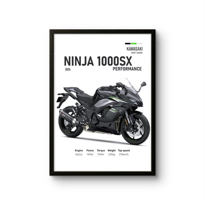 Ninja 1000SX - Black - Bike Photo Frame - Art Drift