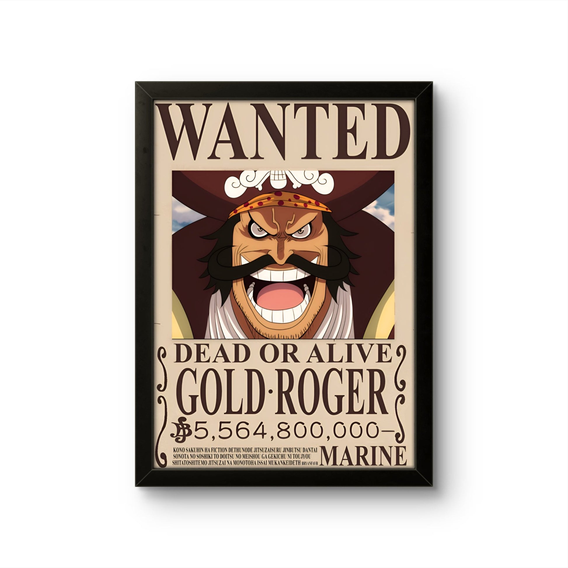 One Piece - Gold Roger WANTED - Anime Photo Frame - Art Drift