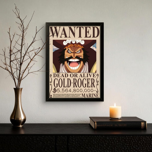 One Piece - Gold Roger WANTED - Anime Photo Frame - Art Drift