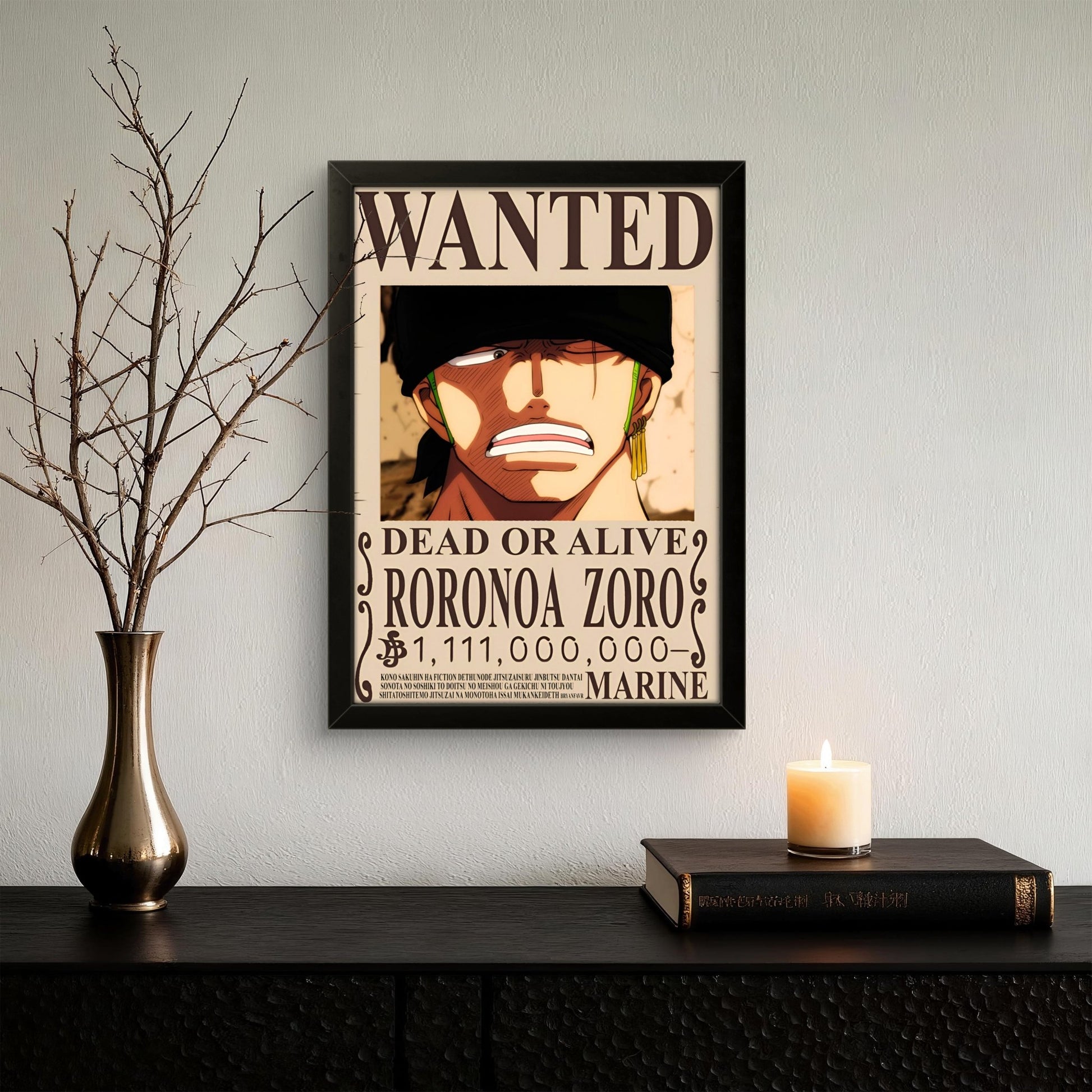 One Piece - Rorona Zoro WANTED - Anime Photo Frame - Art Drift
