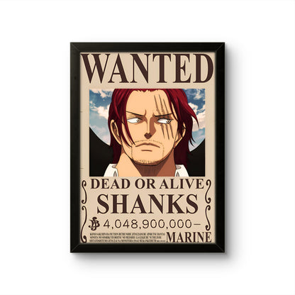 One Piece - Shanks WANTED Poster - Anime Photo Frame - Art Drift