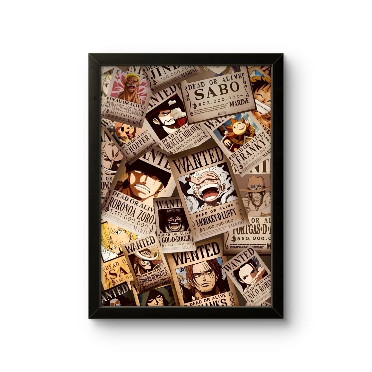 One Piece WANTED - Anime Photo Frame - Art Drift