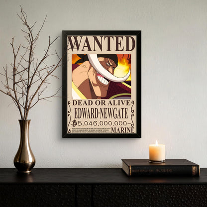 One Piece - Whitebeard WANTED - Anime Photo Frame - Art Drift