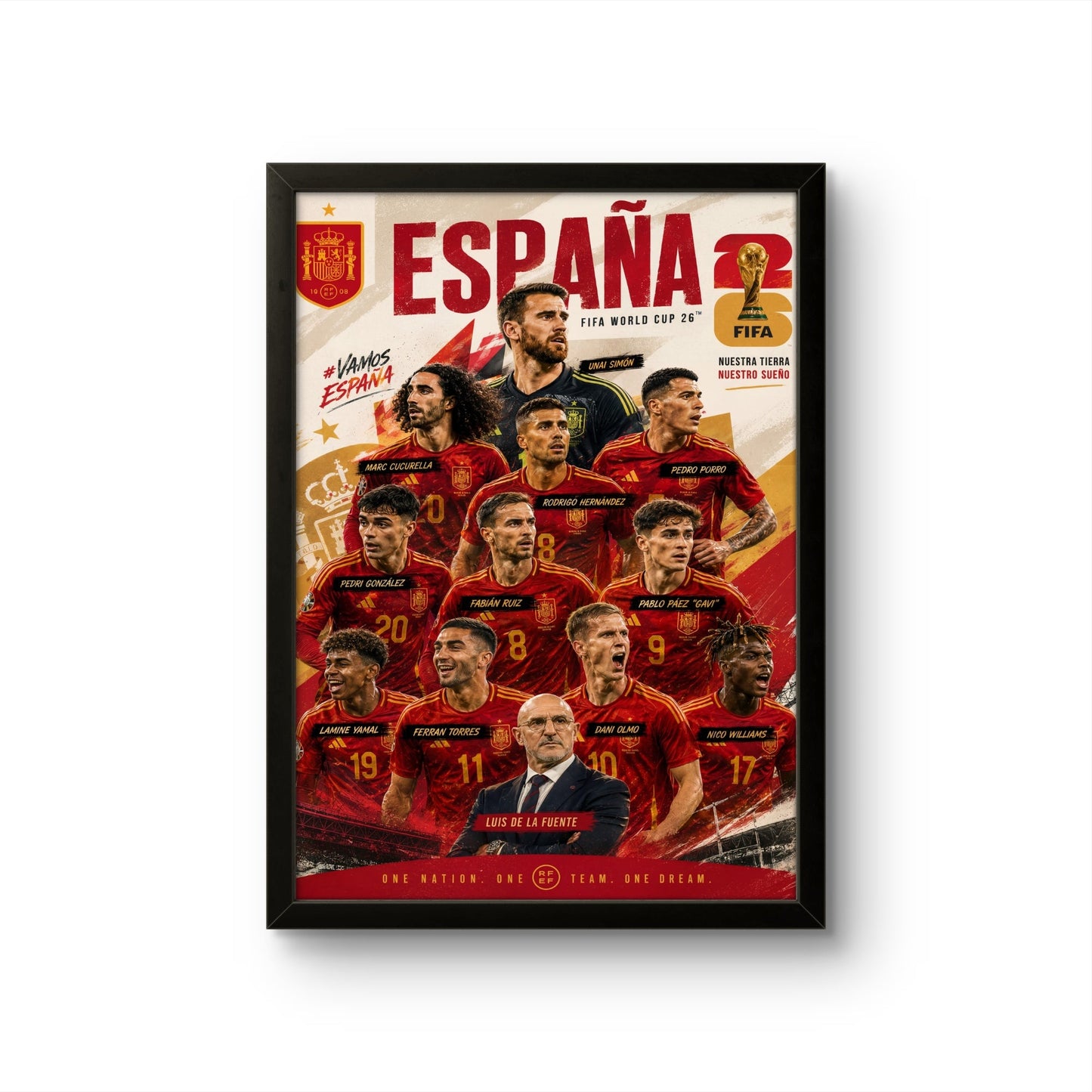 Spain 2026 – The Golden Generation- Football Photo Frame - Art Drift