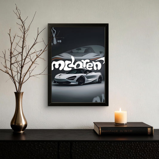 White McLaren - Car Photo Frame - Art Drift